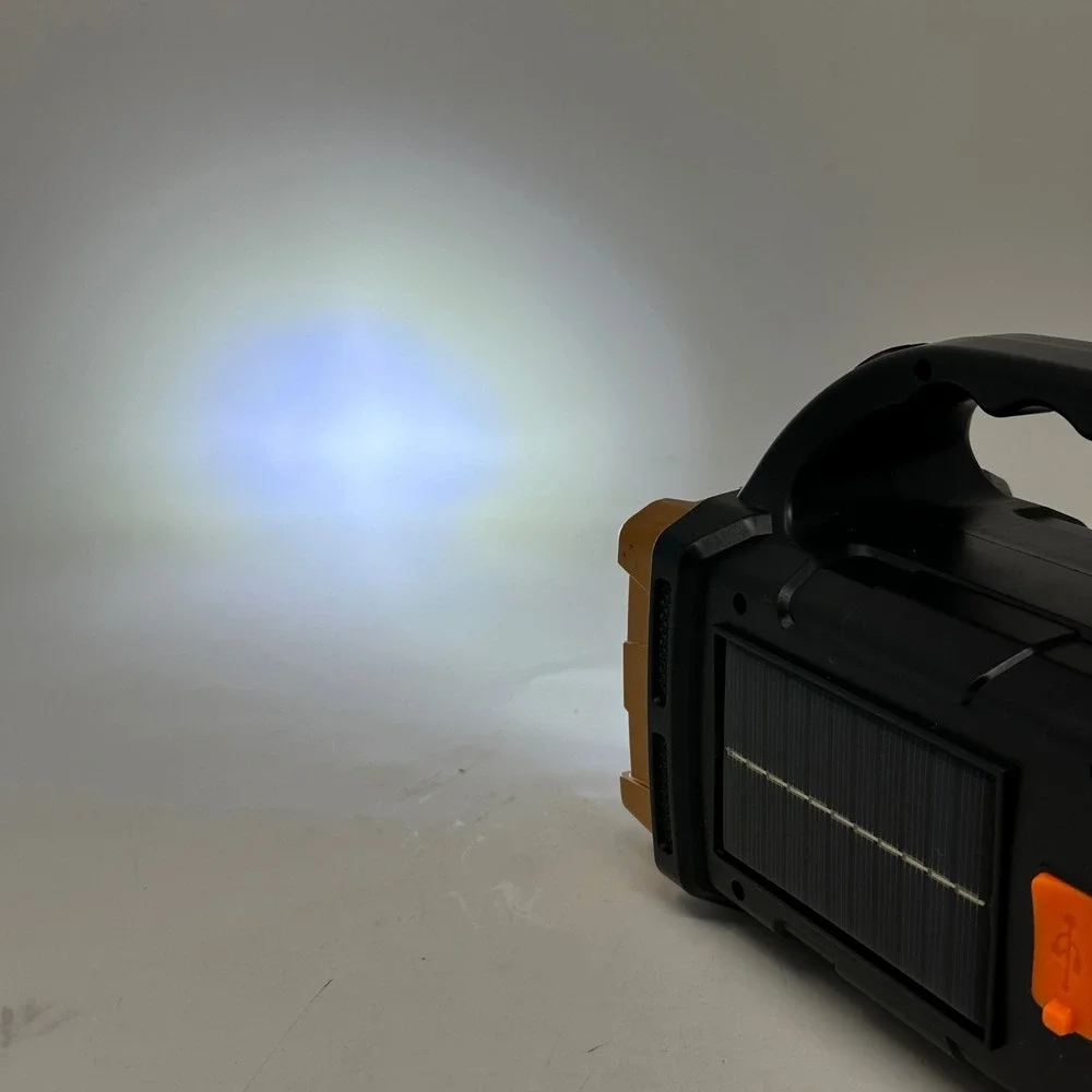 Portable Solar LED Flashlight Lantern USB Rechargeable Emergency Work Light 2pk